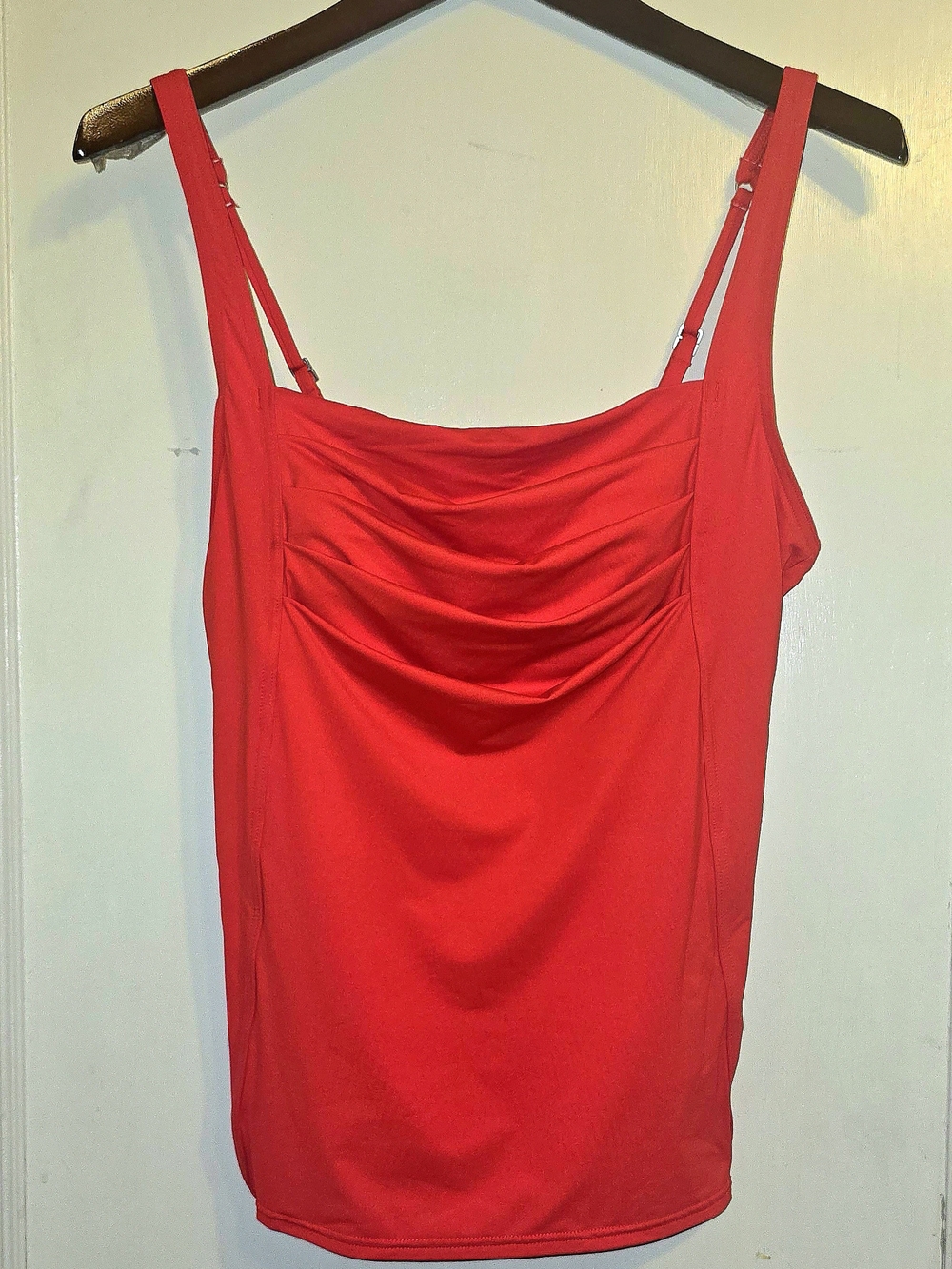 Calvin Klein Red Ruched Swim Tankini Top Size L 12